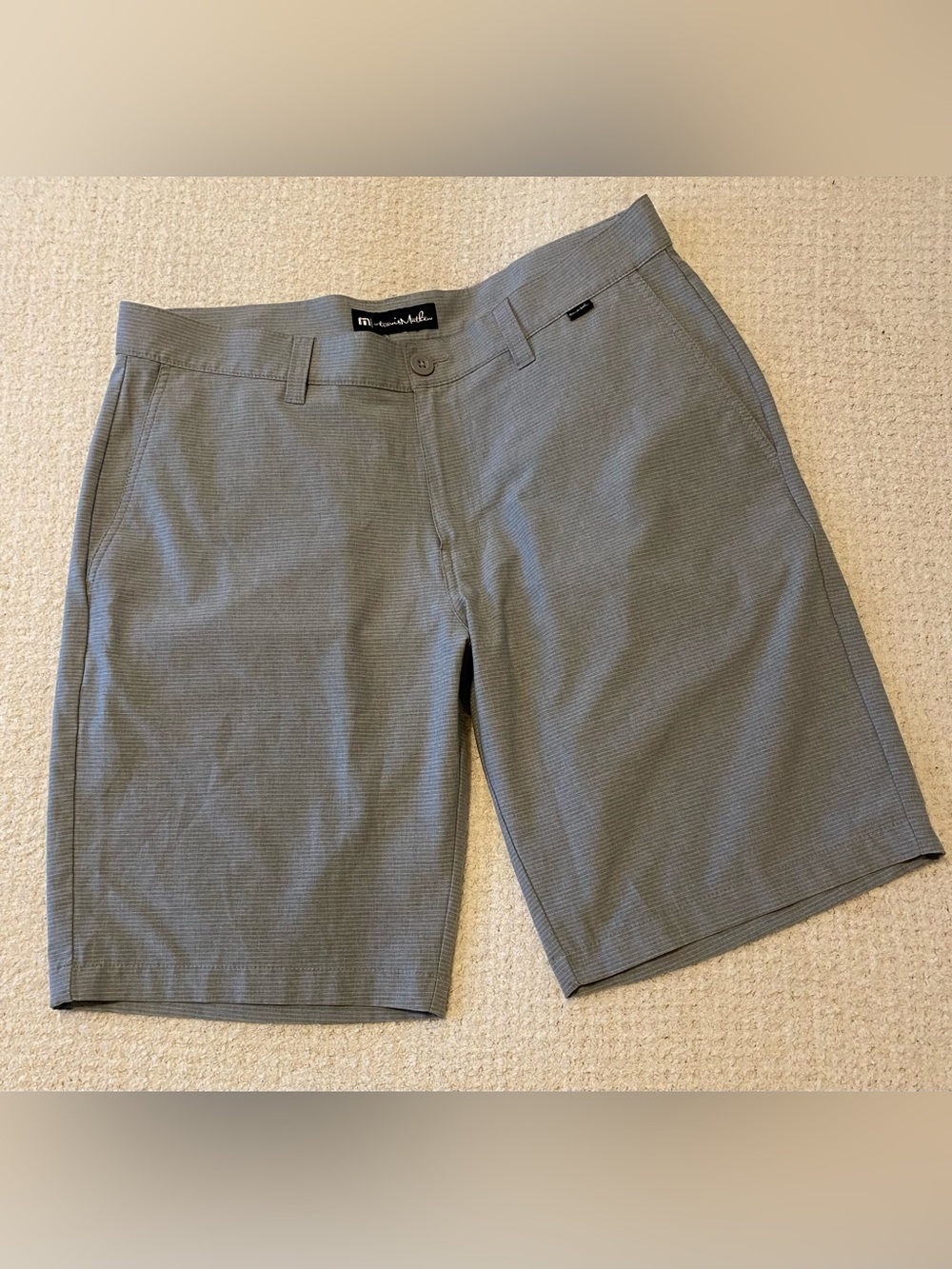 Travis Mathew Light Gray Men's Flat Front Shorts